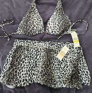 NWT Tommy Bahama Black and White Leopard Bikini